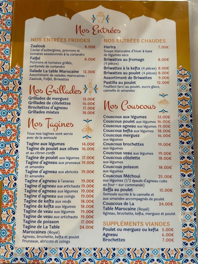 La Table Marocaine - Menu Image 1