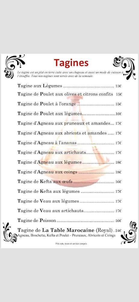 La Table Marocaine - Menu Image 3